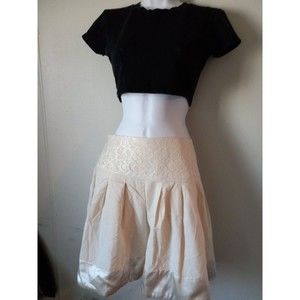 Cherokee Lace Corduroy Satin-like Skirt Size XL Ivory Color Pleated